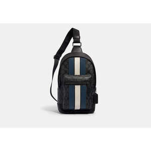 West Pack In Signature Canvas With Varsity Stripe